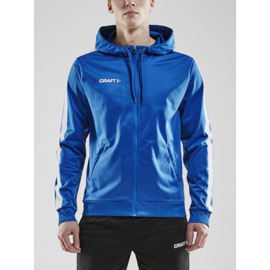 Craft Bluza z kapturem Hoodie Fullzip Pro Control kobaltowa/biała Męska